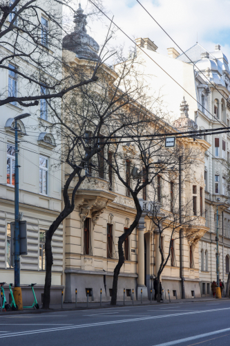 Pistoryho palác. 19. storočie. Štefánikova ulica. Zdroj info - PÚ SR