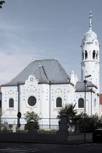 Kostol sv. Alžbety (modrý kostolík). Začiatok 20. storočia. Bezručova ulica. Zdroj info - PÚ SR